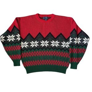 Vintage 80’s Cambridge Classics Holiday Sweater with Snowflake Pattern